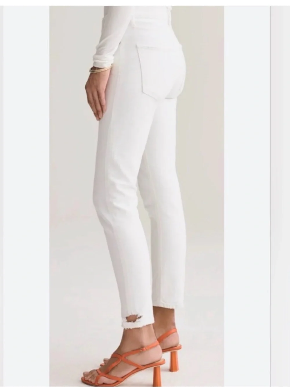 AGOLDE Toni White Jeans distressed ankles Size 29